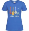 Жіноча футболка Let`s rock гітари Яскраво-синій фото