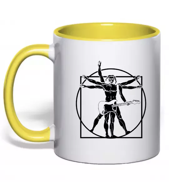 Чашка з кольоровою ручкою Da Vinci rock Сонячно жовтий фото