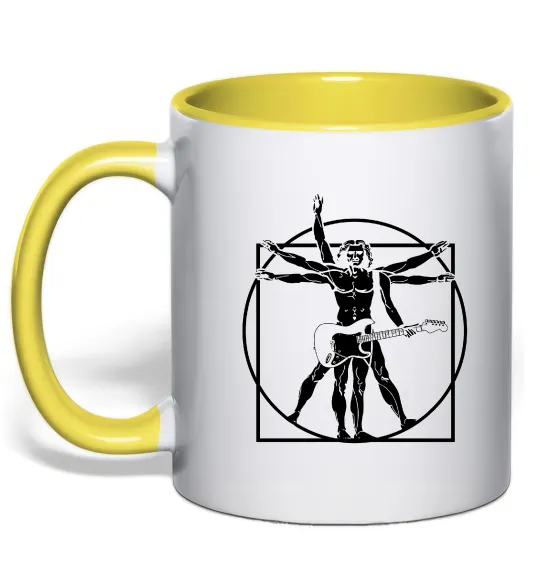 Чашка з кольоровою ручкою Da Vinci rock Лимонний фото