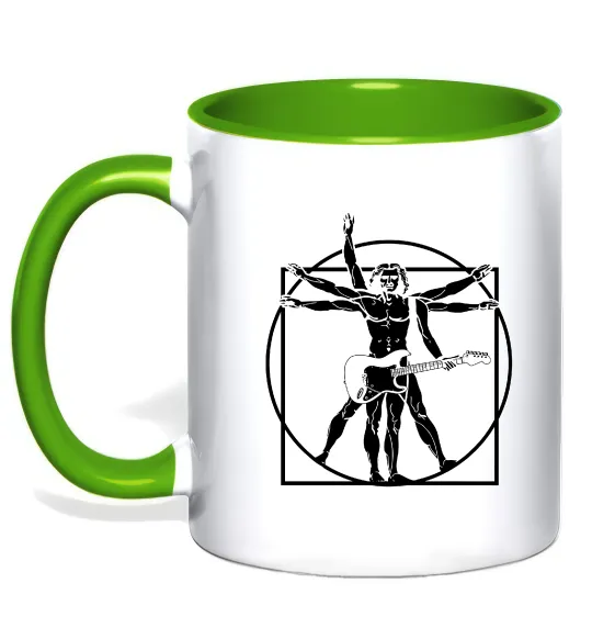 Чашка з кольоровою ручкою Da Vinci rock Лаймовий фото