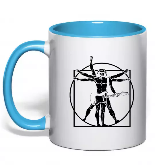 Чашка з кольоровою ручкою Da Vinci rock Блакитний фото