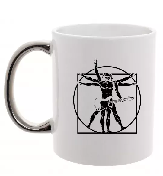 Чашка з кольоровою ручкою Da Vinci rock Срібло фото