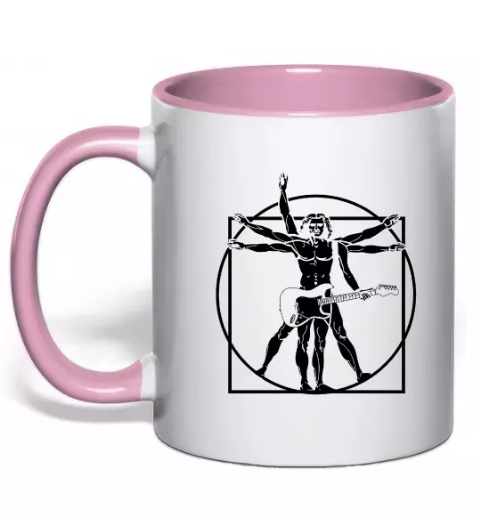 Чашка з кольоровою ручкою Da Vinci rock Ніжно рожевий фото