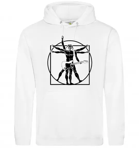 Мужская толстовка (худи) Da Vinci rock Белый фото