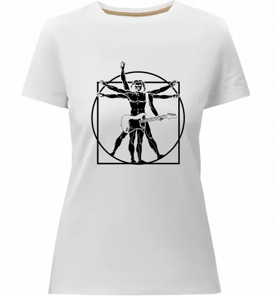 Жіноча преміум футболка Da Vinci rock Білий фото