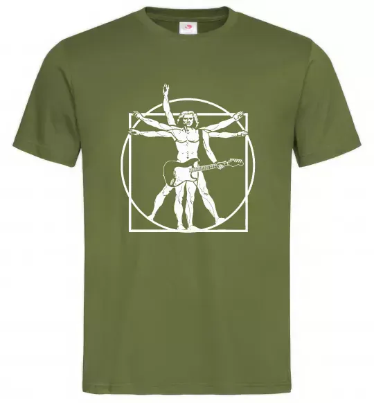 Чоловіча футболка Da Vinci rock Оливковий фото