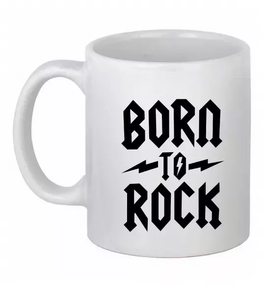 Чашка керамічна Born to rock Білий фото