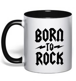 Чашка с цветной ручкой Born to rock