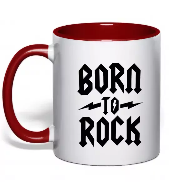 Чашка с цветной ручкой Born to rock Красный фото