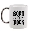 Чашка с цветной ручкой Born to rock Серебро фото