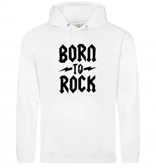 Мужская толстовка (худи) Born to rock Белый фото