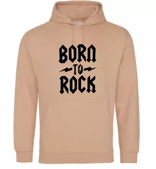 Мужская толстовка (худи) Born to rock Песочный фото
