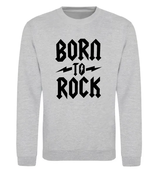 Свитшот Born to rock Серый меланж фото
