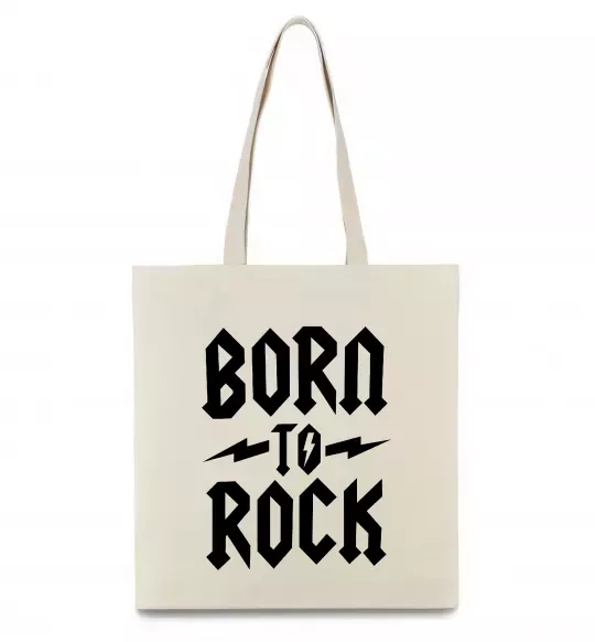 Эко-сумка Born to rock Бежевый фото