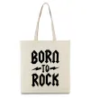 Эко-сумка Born to rock Бежевый фото