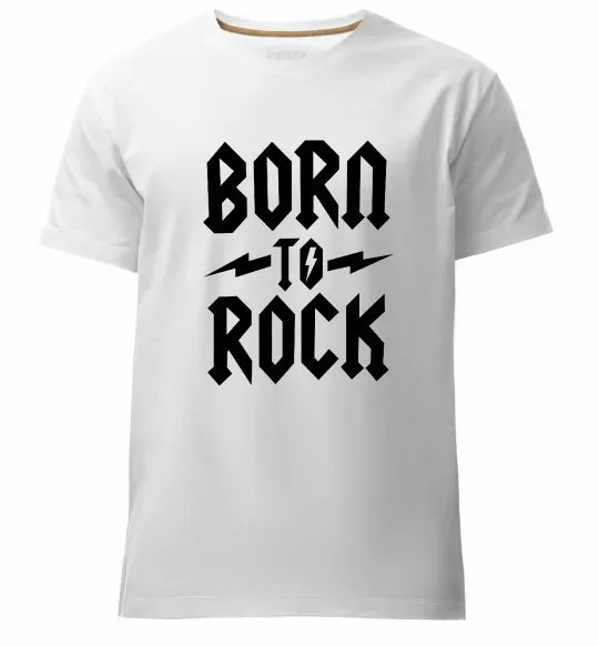 Мужская премиум футболка Born to rock Белый фото