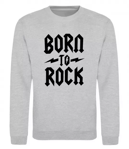 Свитшот Born to rock Серый меланж фото