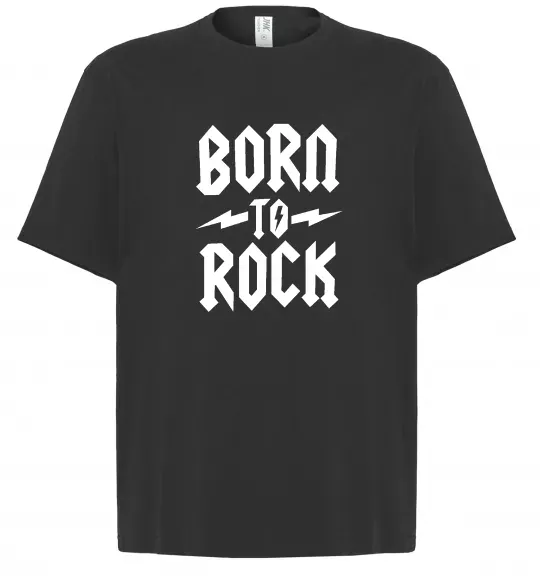Футболка Оверсайз Born to rock Черный фото
