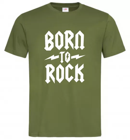 Чоловіча футболка Born to rock Оливковий фото