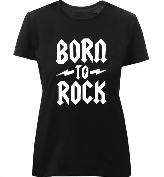 Женская премиум футболка Born to rock Черный фото
