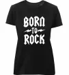 Женская премиум футболка Born to rock Черный фото