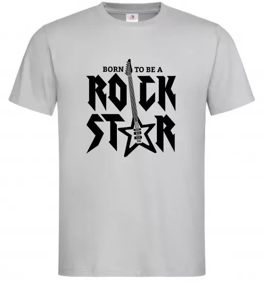 Мужская футболка Born to be a rock star Серый фото
