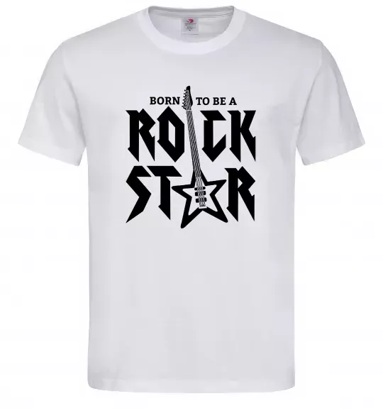 Мужская футболка Born to be a rock star Белый фото