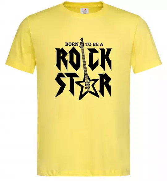 Мужская футболка Born to be a rock star Лимонный фото