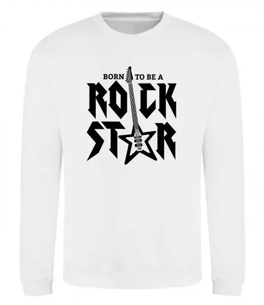 Свитшот Born to be a rock star Белый фото