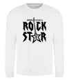 Свитшот Born to be a rock star Белый фото