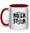 Чашка с цветной ручкой Born to be a rock star Красный фото