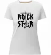 Жіноча преміум футболка Born to be a rock star Білий фото