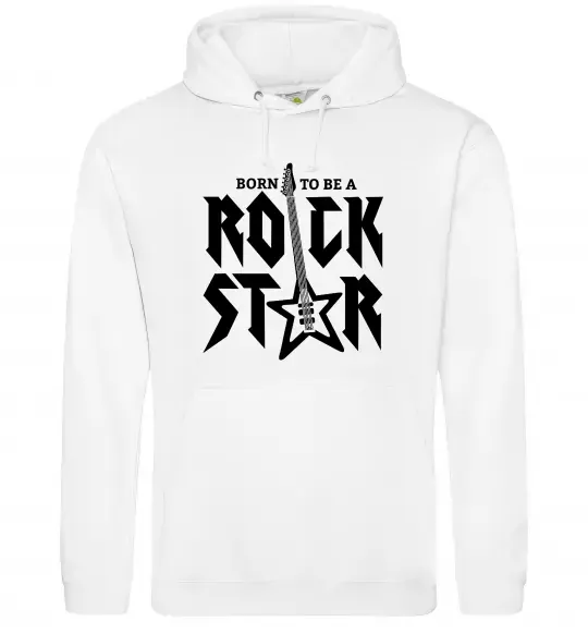 Чоловіча толстовка (худі) Born to be a rock star Білий фото