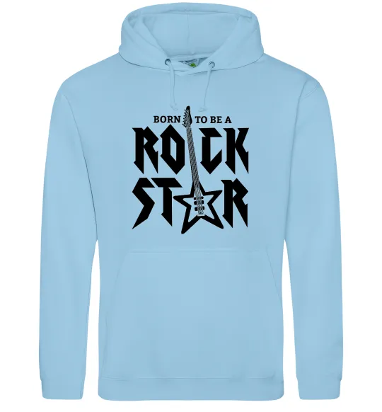 Женская толстовка (худи) Born to be a rock star Голубой фото
