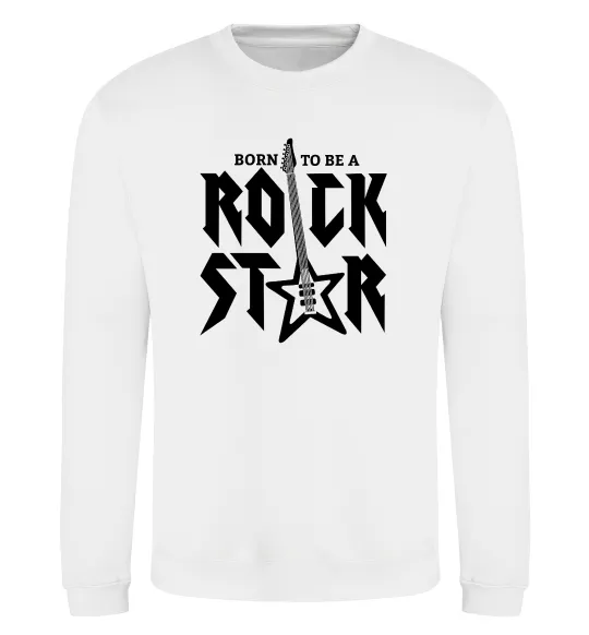 Світшот Born to be a rock star Білий фото