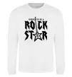 Світшот Born to be a rock star Білий фото
