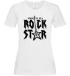 Жіноча футболка Born to be a rock star Білий Жіноча футболка Born to be a rock star Білий фото