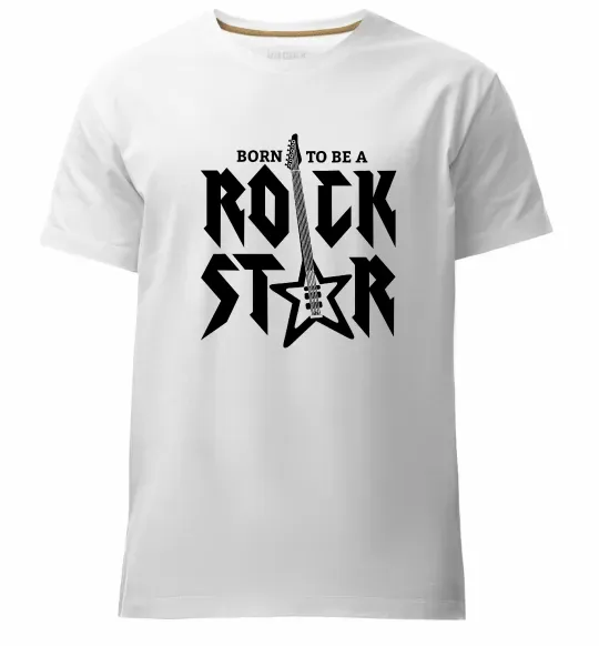 Мужская премиум футболка Born to be a rock star Белый фото