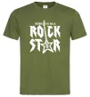 Мужская футболка Born to be a rock star Оливковый фото