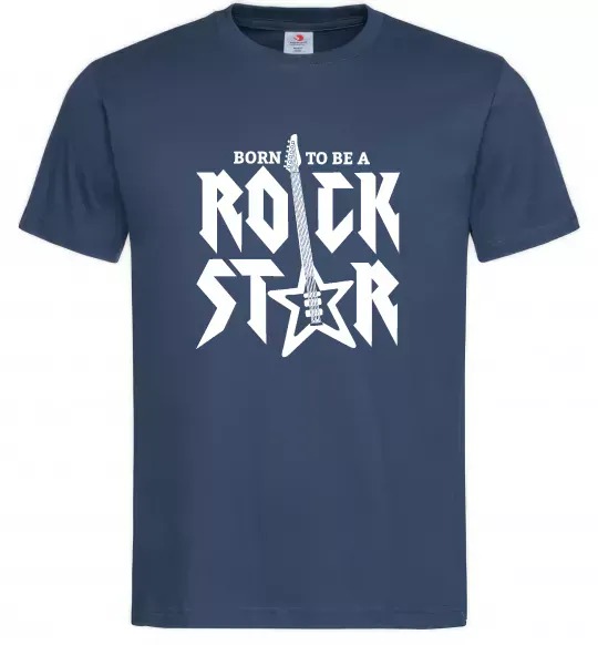 Мужская футболка Born to be a rock star Темно-синий фото
