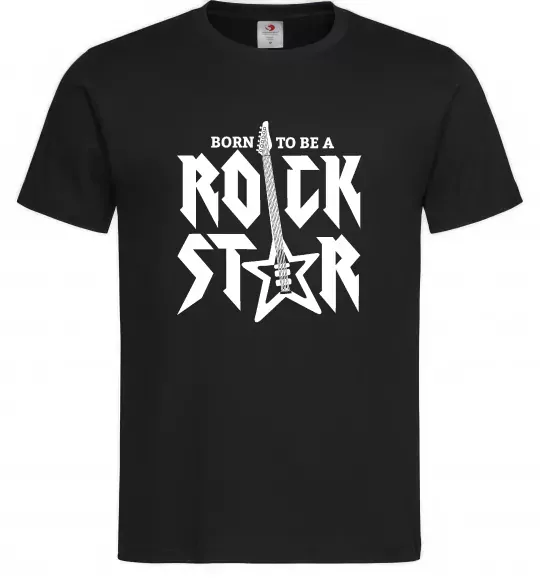 Мужская футболка Born to be a rock star Черный фото