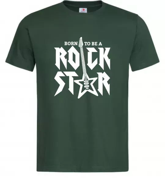 Мужская футболка Born to be a rock star Темно-зеленый фото