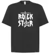 Футболка Оверсайз Born to be a rock star Чорний фото
