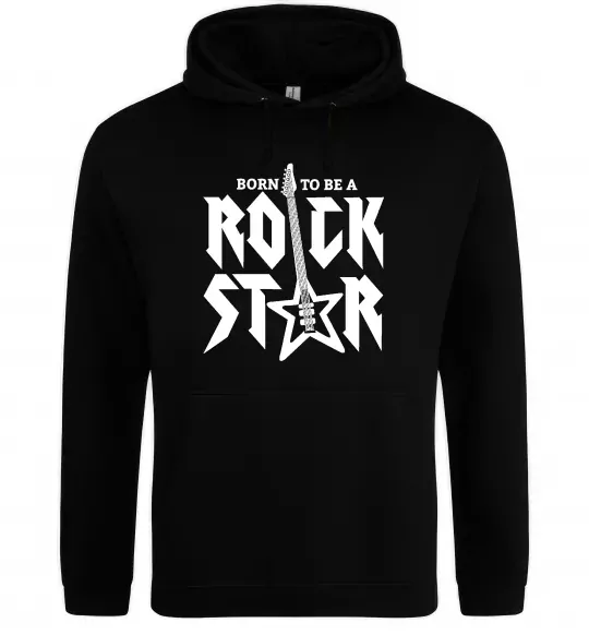 Чоловіча толстовка (худі) Born to be a rock star Чорний фото