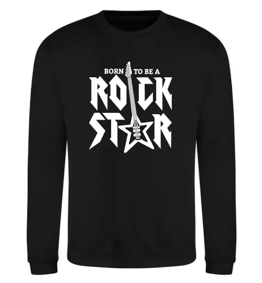Світшот Born to be a rock star Чорний фото
