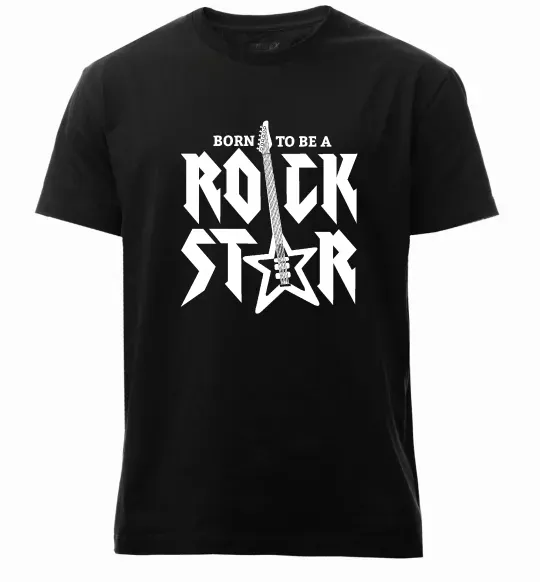 Мужская премиум футболка Born to be a rock star Черный фото