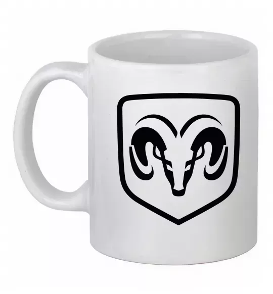 Чашка керамическая Dodge logo Белый фото