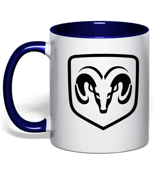 Чашка с цветной ручкой Dodge logo Глубокий темно-синий фото