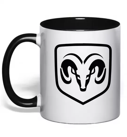 Чашка с цветной ручкой Dodge logo Черный фото