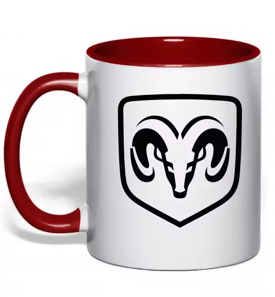 Чашка с цветной ручкой Dodge logo Красный фото